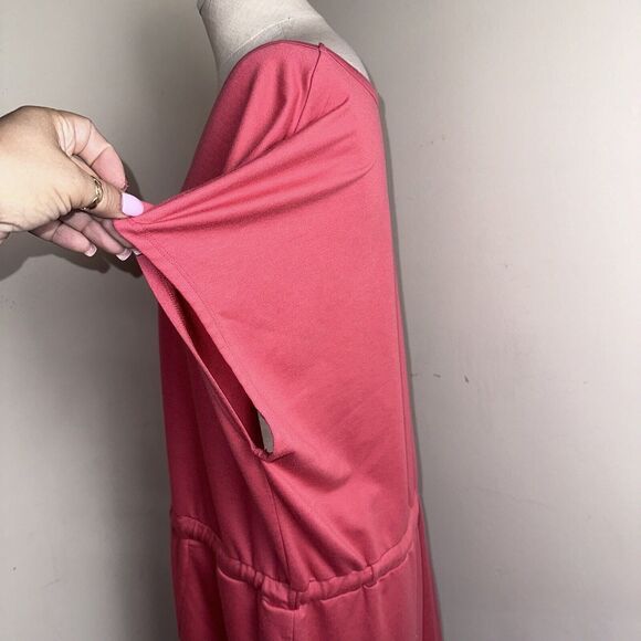 32 Degrees Cool T Shirt Dress Pockets Drawstring Waist Pinkish-Orange XXL 2X - Picture 4 of 12